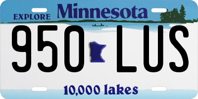MN license plate 950LUS