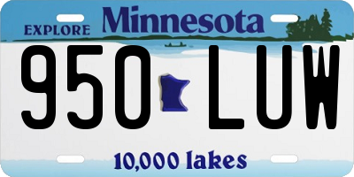 MN license plate 950LUW