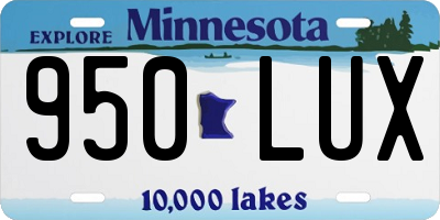 MN license plate 950LUX