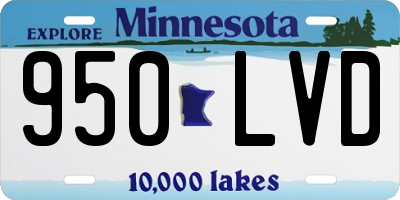 MN license plate 950LVD