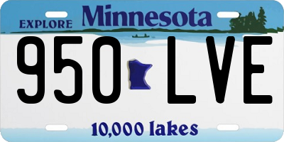 MN license plate 950LVE