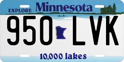 MN license plate 950LVK