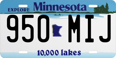MN license plate 950MIJ