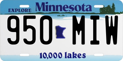 MN license plate 950MIW