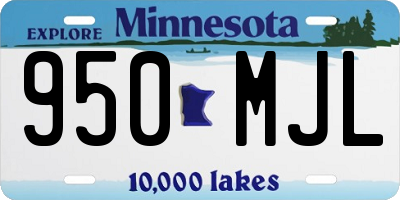 MN license plate 950MJL