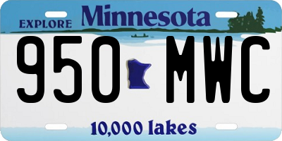 MN license plate 950MWC