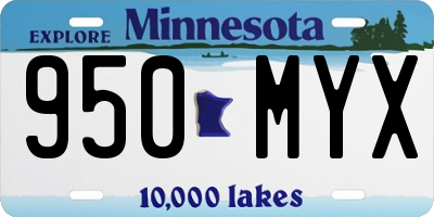 MN license plate 950MYX