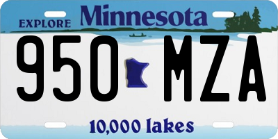 MN license plate 950MZA