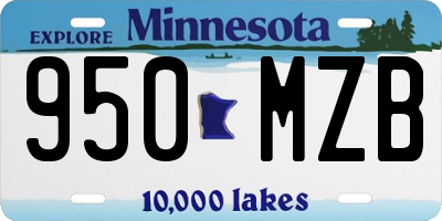 MN license plate 950MZB