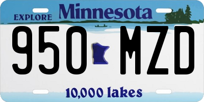 MN license plate 950MZD