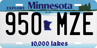 MN license plate 950MZE