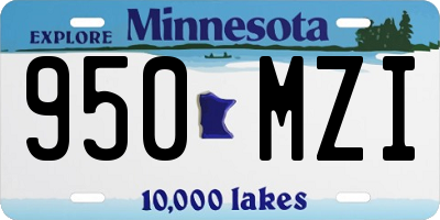 MN license plate 950MZI