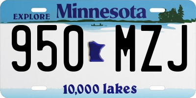 MN license plate 950MZJ