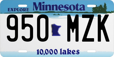 MN license plate 950MZK