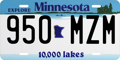 MN license plate 950MZM