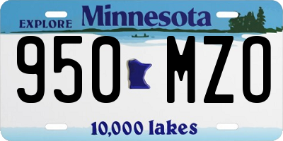 MN license plate 950MZO