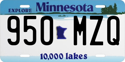 MN license plate 950MZQ