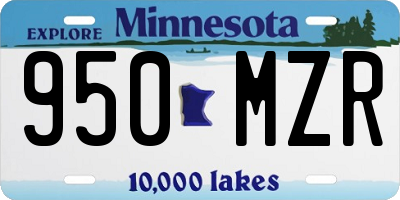 MN license plate 950MZR