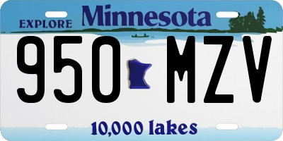 MN license plate 950MZV