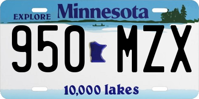 MN license plate 950MZX