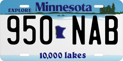 MN license plate 950NAB