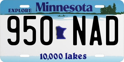 MN license plate 950NAD