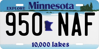MN license plate 950NAF