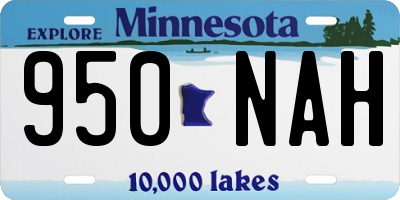 MN license plate 950NAH