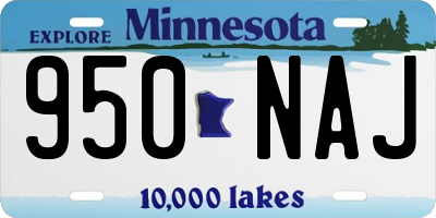 MN license plate 950NAJ