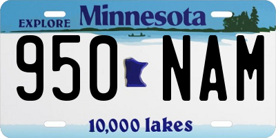 MN license plate 950NAM