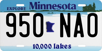 MN license plate 950NAO