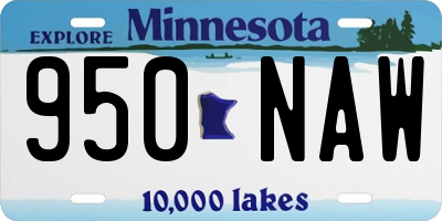 MN license plate 950NAW