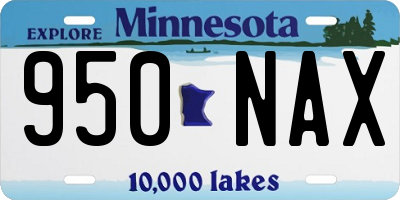 MN license plate 950NAX