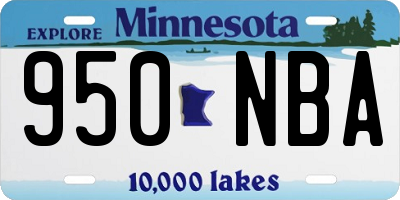 MN license plate 950NBA