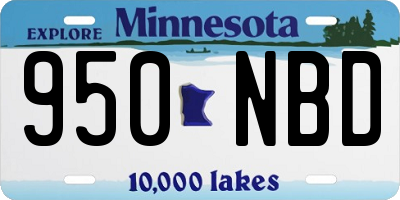 MN license plate 950NBD
