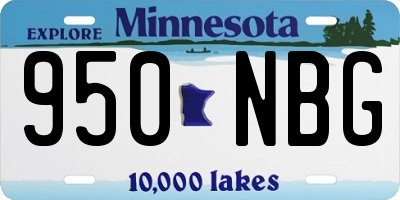 MN license plate 950NBG