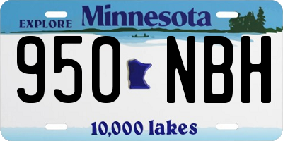 MN license plate 950NBH