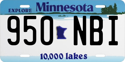 MN license plate 950NBI