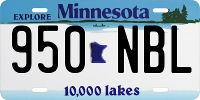 MN license plate 950NBL