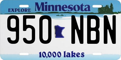 MN license plate 950NBN
