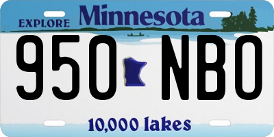 MN license plate 950NBO