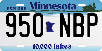 MN license plate 950NBP