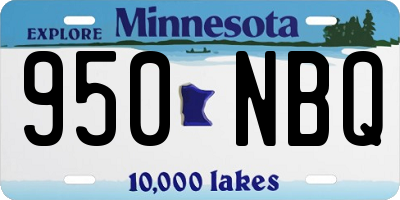 MN license plate 950NBQ