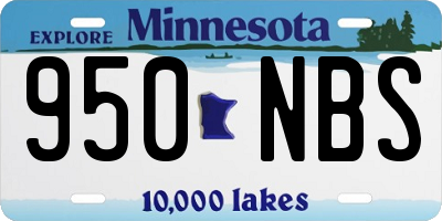 MN license plate 950NBS