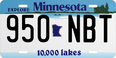 MN license plate 950NBT