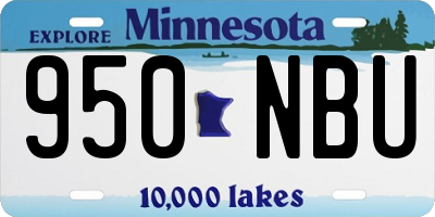MN license plate 950NBU