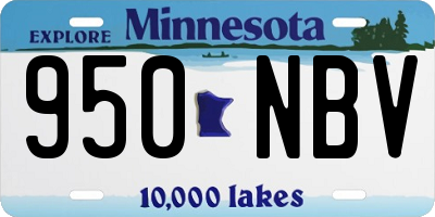 MN license plate 950NBV