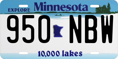 MN license plate 950NBW