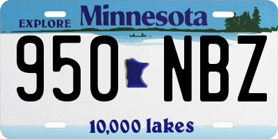 MN license plate 950NBZ