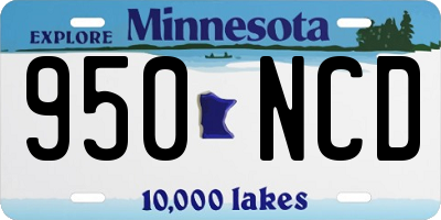 MN license plate 950NCD